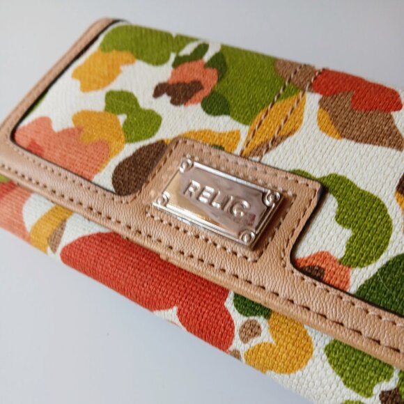 NWT Relic Wallet Vintage 1980s Colors Zip Snap Closure - Picture 8 of 8